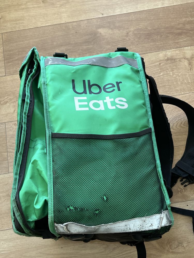 Bag uber eats com detalhe no ziper de cima