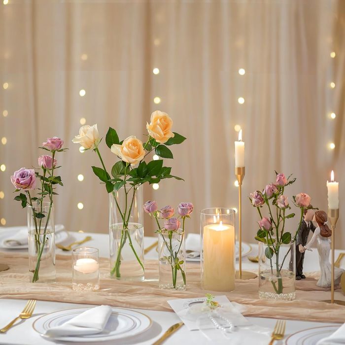 Wazony Szklane 3 szt. 10/15/20 cm Cylindryczne