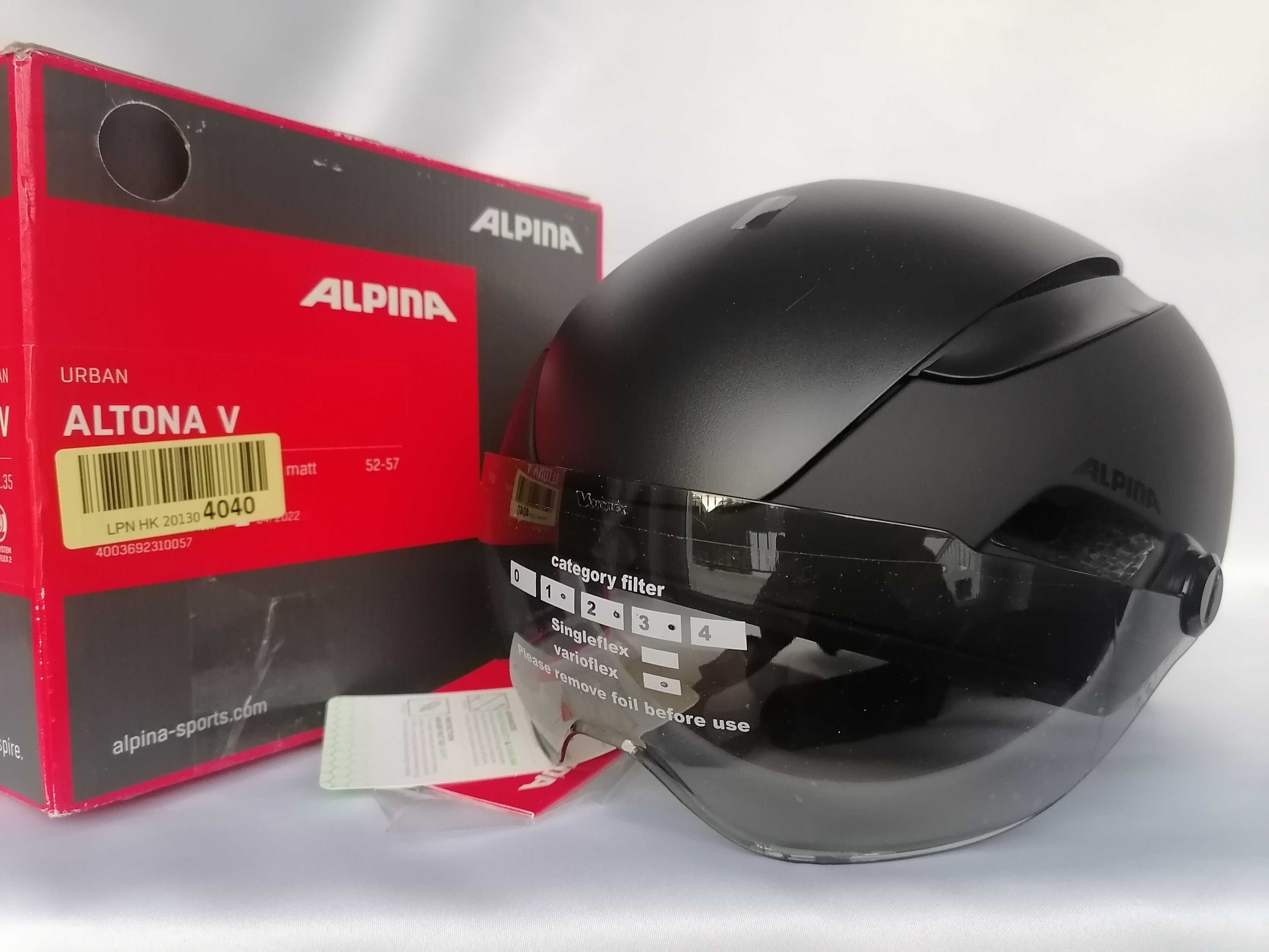 Kask rowerowy Alpina Altona V Vario Black Stealth M 52-57cm