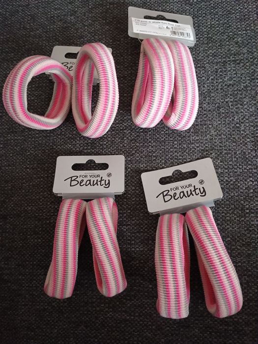 Gumki do włosów,nowe  4 zestawy po 2 szt