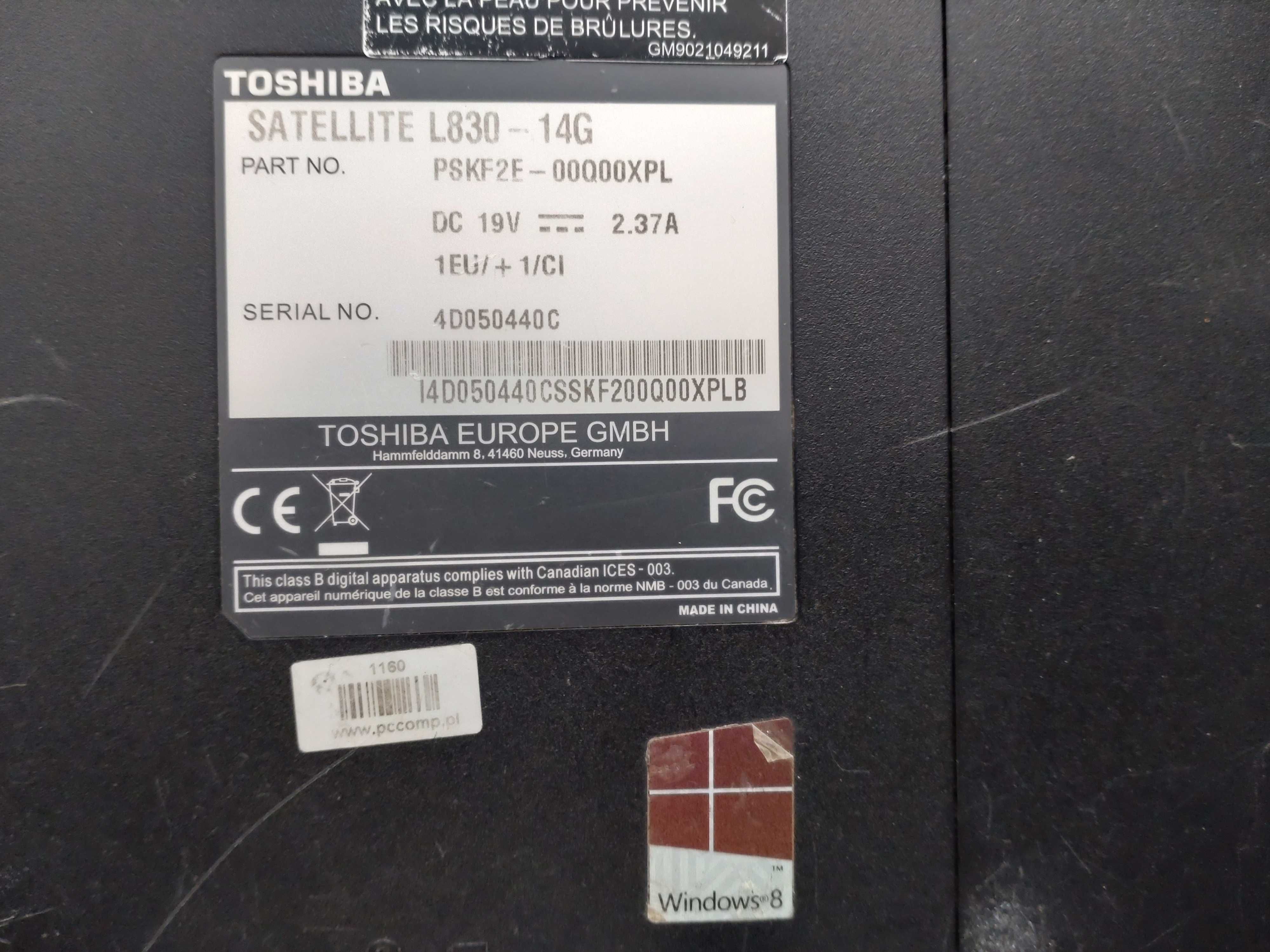 Laptop Toshiba L830 i3 OKAZJA