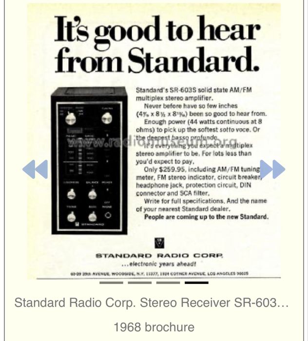 Amplituner vintage Standard Radio Corp SR-603SW /Marantz