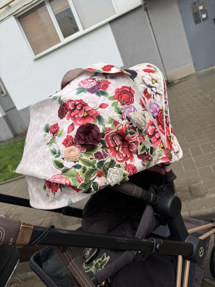 Cybex Priam 4.0 коляска 2 в 1 Blossom Light шасси Rosegold