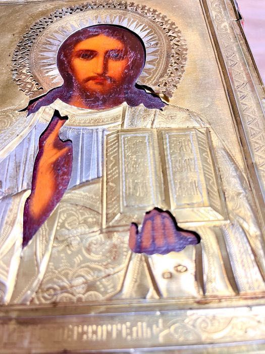 Stary obraz olejny pastelowe kwiaty martwa natura, duży.