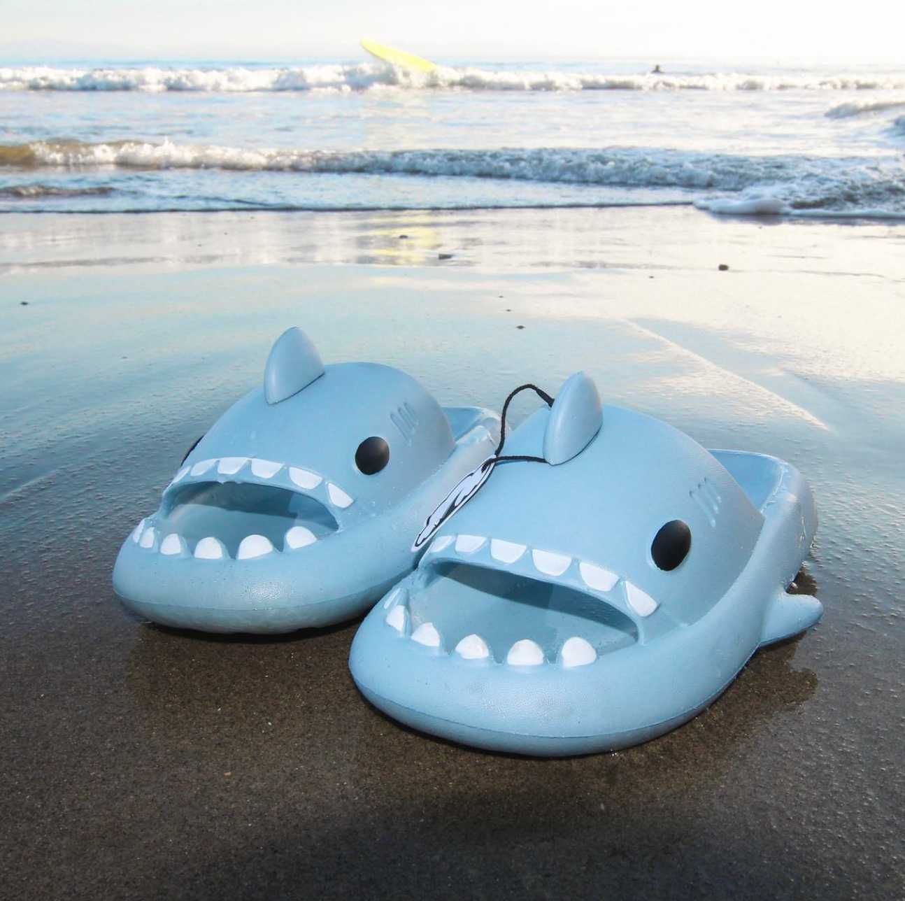 Тапочки акулы, shark slides, slippers тапочки с пены, летние