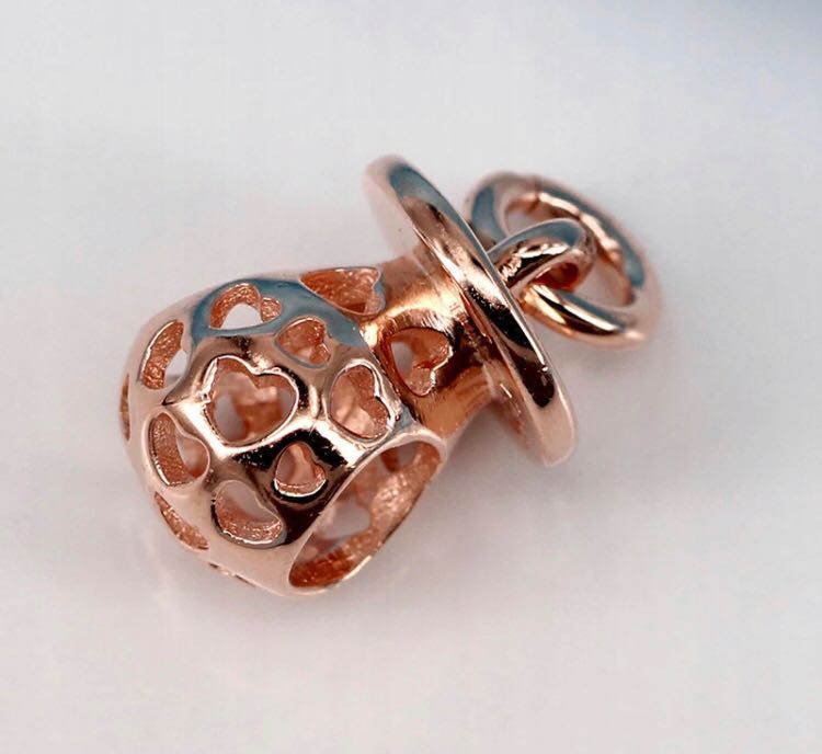 charms do pandora srebro s925 złoty smoczek dziecko wisiorek smok