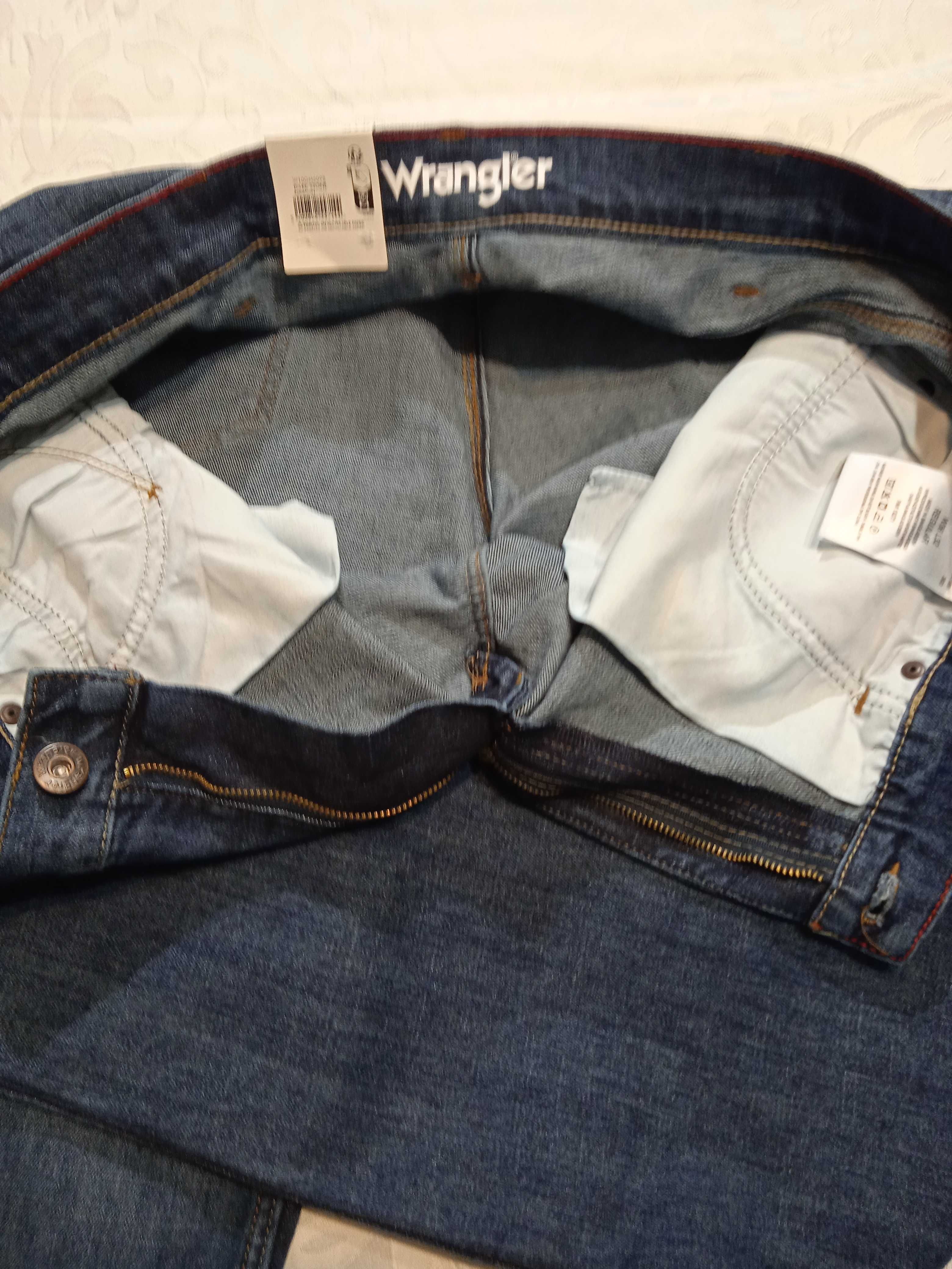 Wrangler Regular Fit Nowe niebieskie męskie spodnie jeansy W36 L32