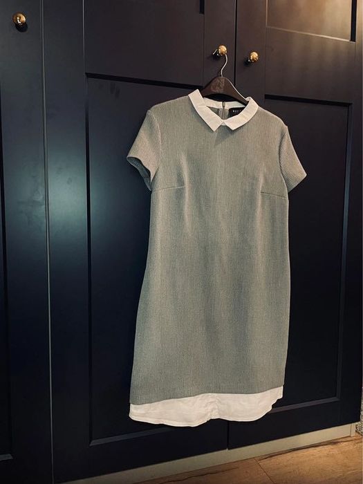 Szara sukienka z kołnierzykiem, Mohito, 38