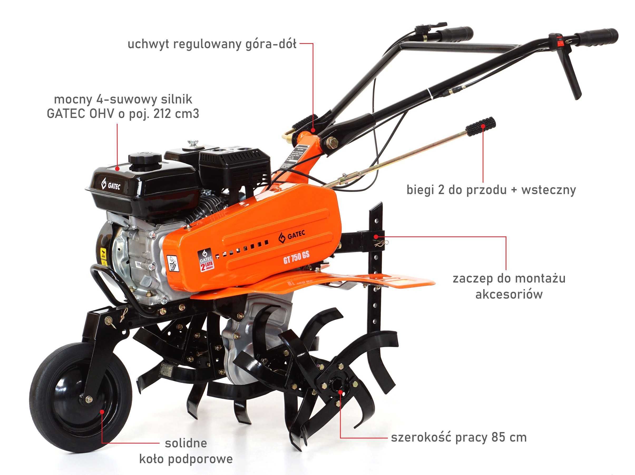 Glebogryzarka spalinowa, ogrodowa 212 cm3 / GATEC GT 750 GS