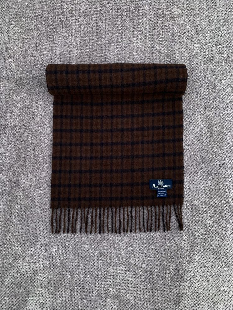 Aquascutum London Vintage Scarf Made in England Brown/Black шарф