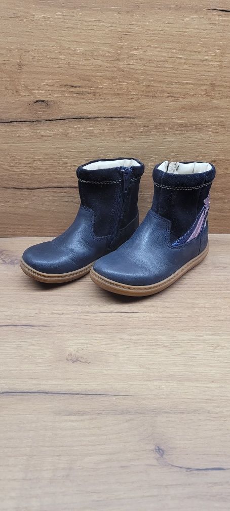 Skórzane botki kozaczki clarks