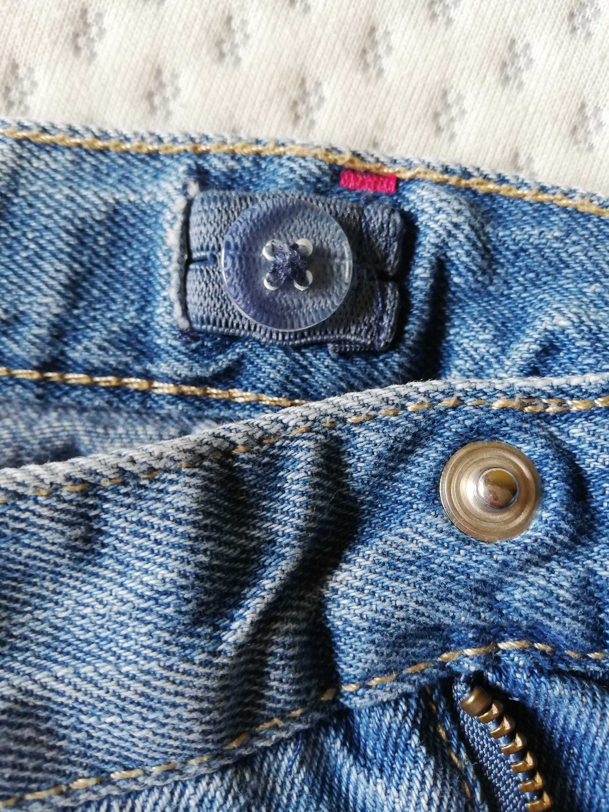 krótkie spodenki dżinsowe dla dziewczynki 104 cm szorty bermudy jeans