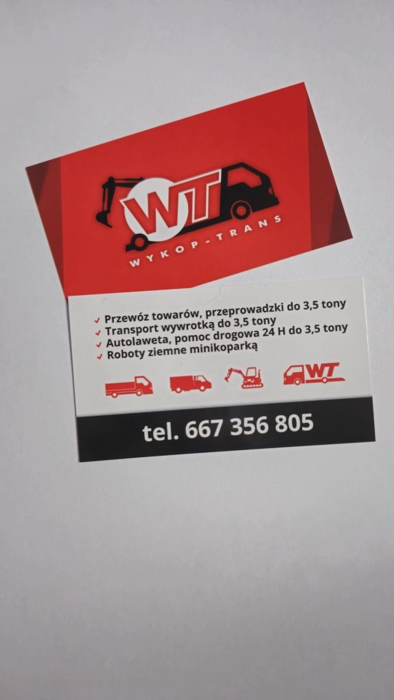 Usługi transportowe, wywrotka do 3,5t