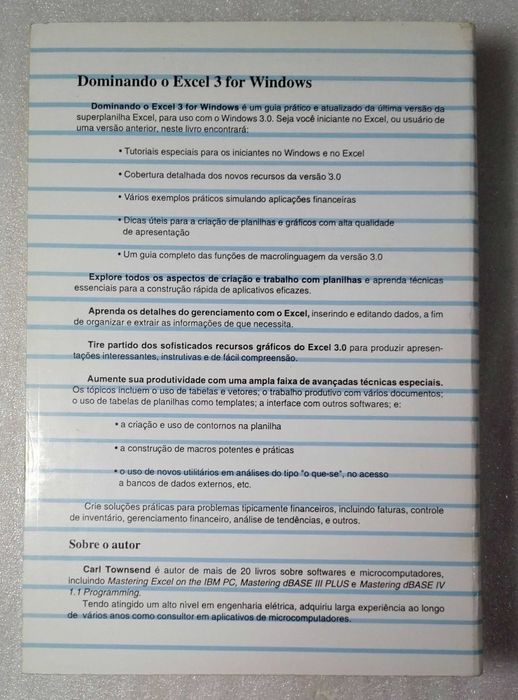 Livro Dominando o Excel 3 for Windows