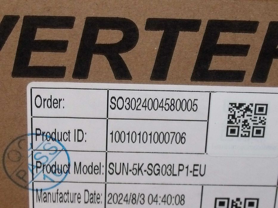 Гибридный инвертор Deye SUN-5K-SG03LP1-EU новый 5 киловатт