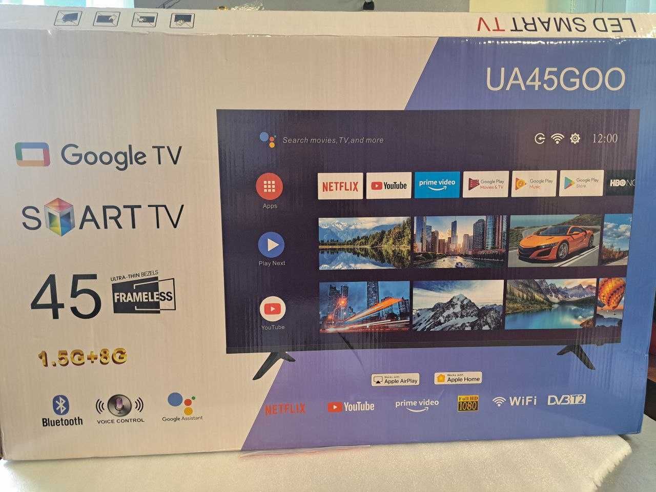 Новий Безрамочний Смарт телевізор Самсунг 45' GoogleTV+голосовий пульт