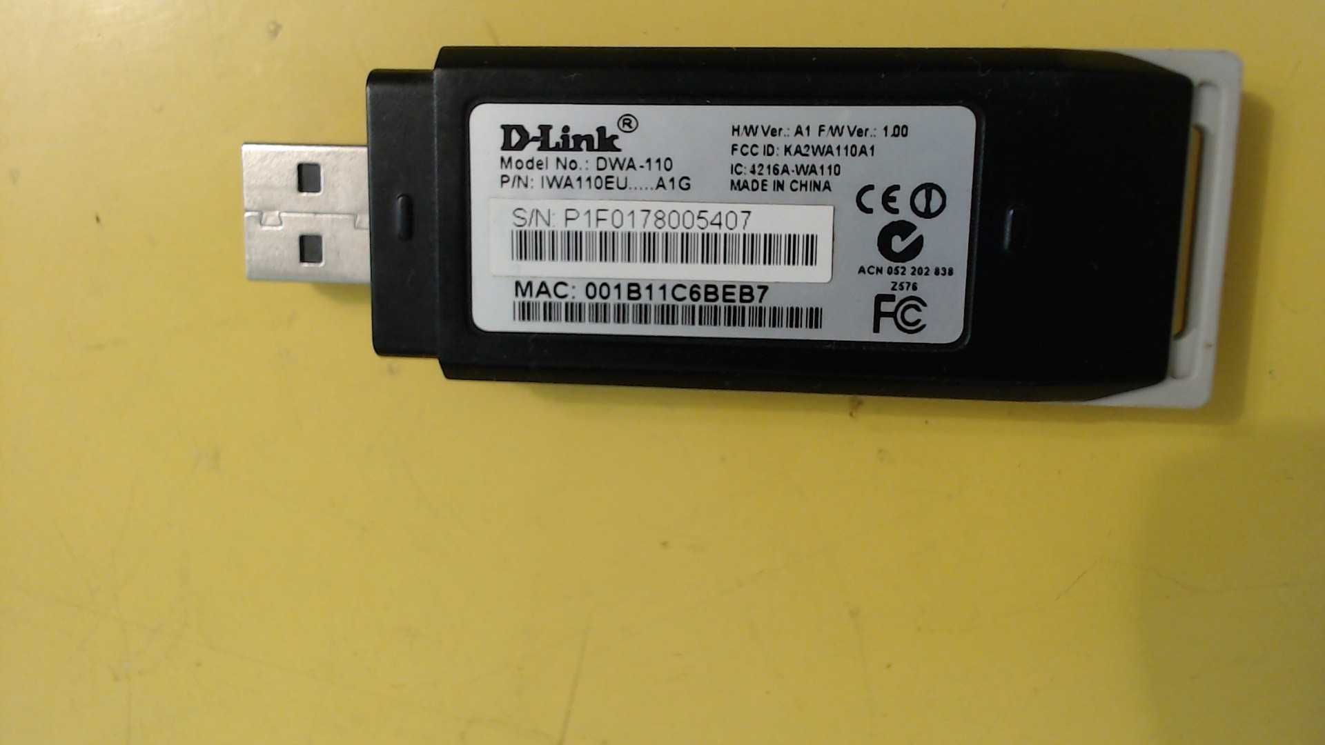 Бездротовий USB-адаптер D-Link DWA-110 802.11g, до 54 Мбіт/с