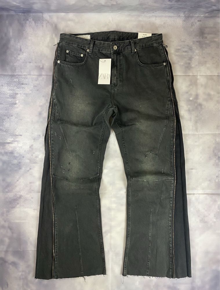 Zara flared zip jeans всі кольори