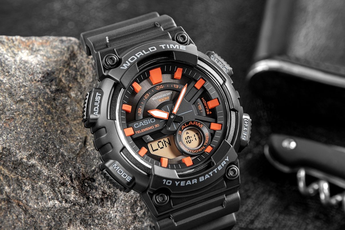zegarek męski casio gerton aeq-110w-1a2vdf + box