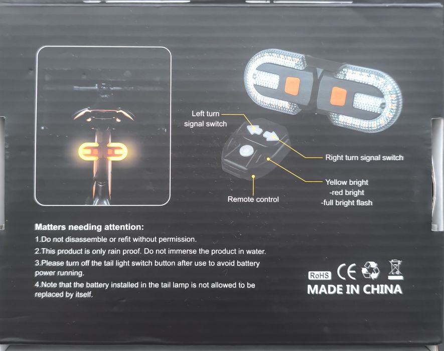 Kierunkowskazy rowerowe LED Bluetooth