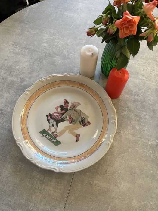 Talerz porcelanowy porcelana Chodzież seria tańce polskie Polka