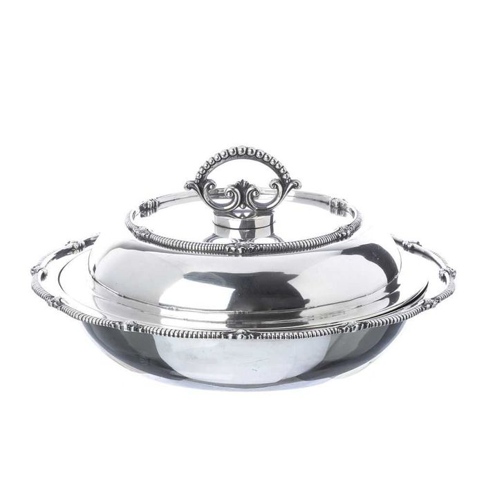 Centro de Mesa em Cristal e Prata Portuguesa