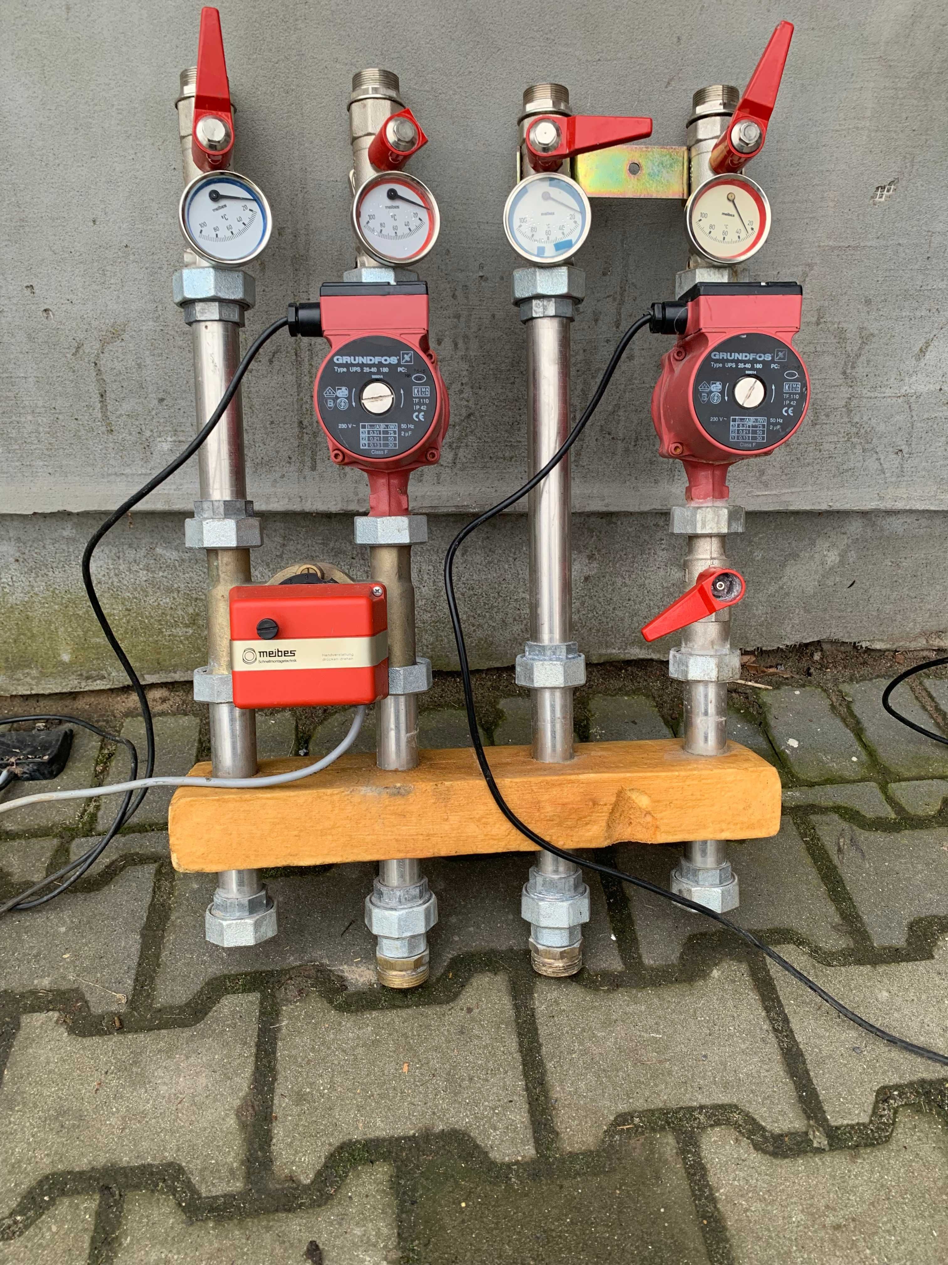 Moduł pompowy 2x Grundfos UPS 25-40 zawór mieszający gotowy zestaw CO