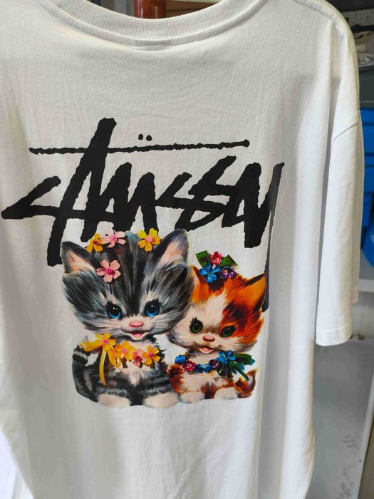 Stussy Męska Biała Koszulka z Nadrukiem Rozmiar XL