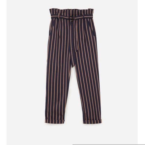 ZARA Calças Navy às riscas