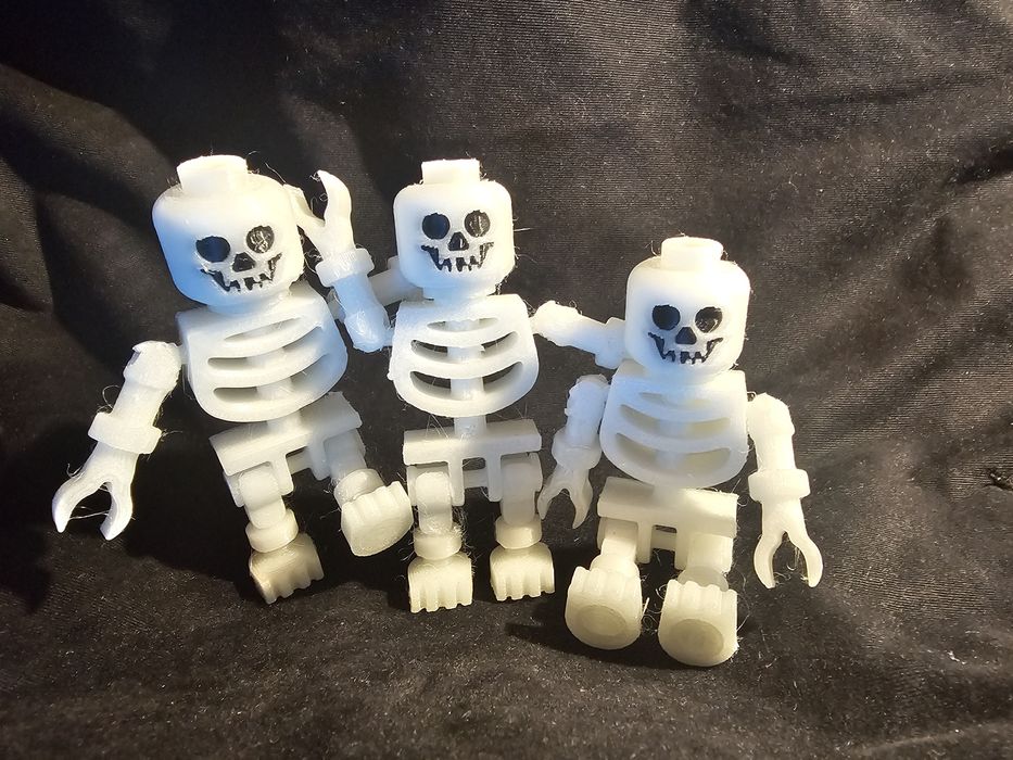 Duża Figurka à'la LEGO - Szkielet / Kościotrup 3D świecący w ciemności