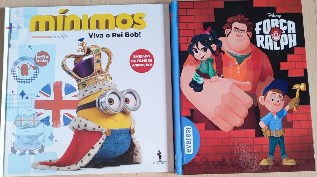 2 Livros de filmes - Minions & Força Ralf
