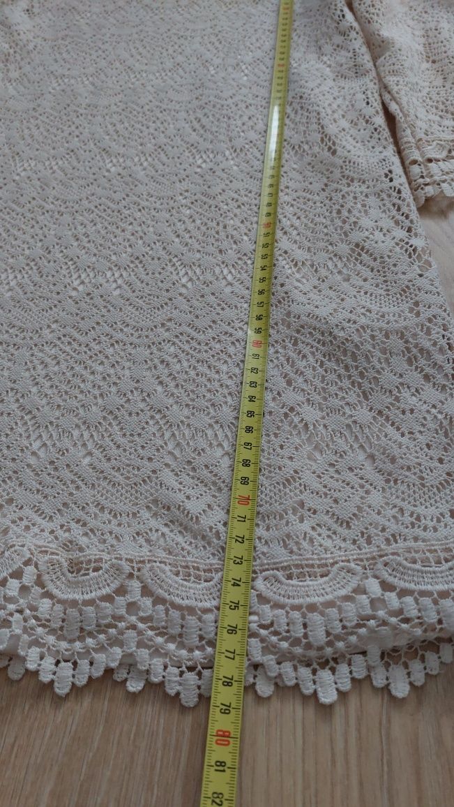 Koronkowa beżowa sukienka h&m xs