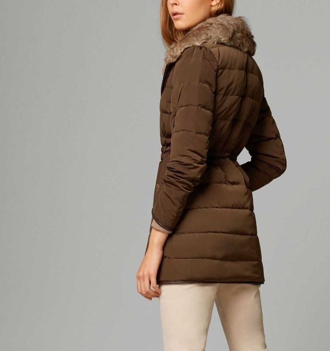 Massimo Dutti kurtka płaszcz puchowa S 36 odpinany kołnierz