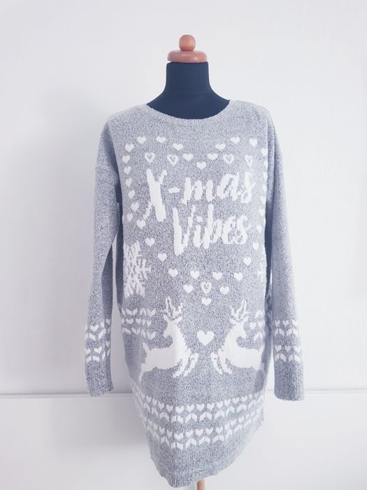 Ciepły długi sweter damski marki Reserved rozmiar M/L/XL.