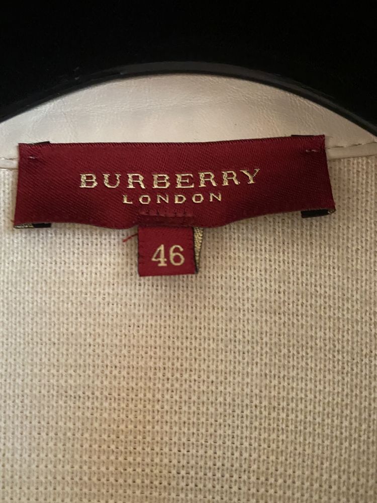 Casaco em pele e malha Burberry tam46