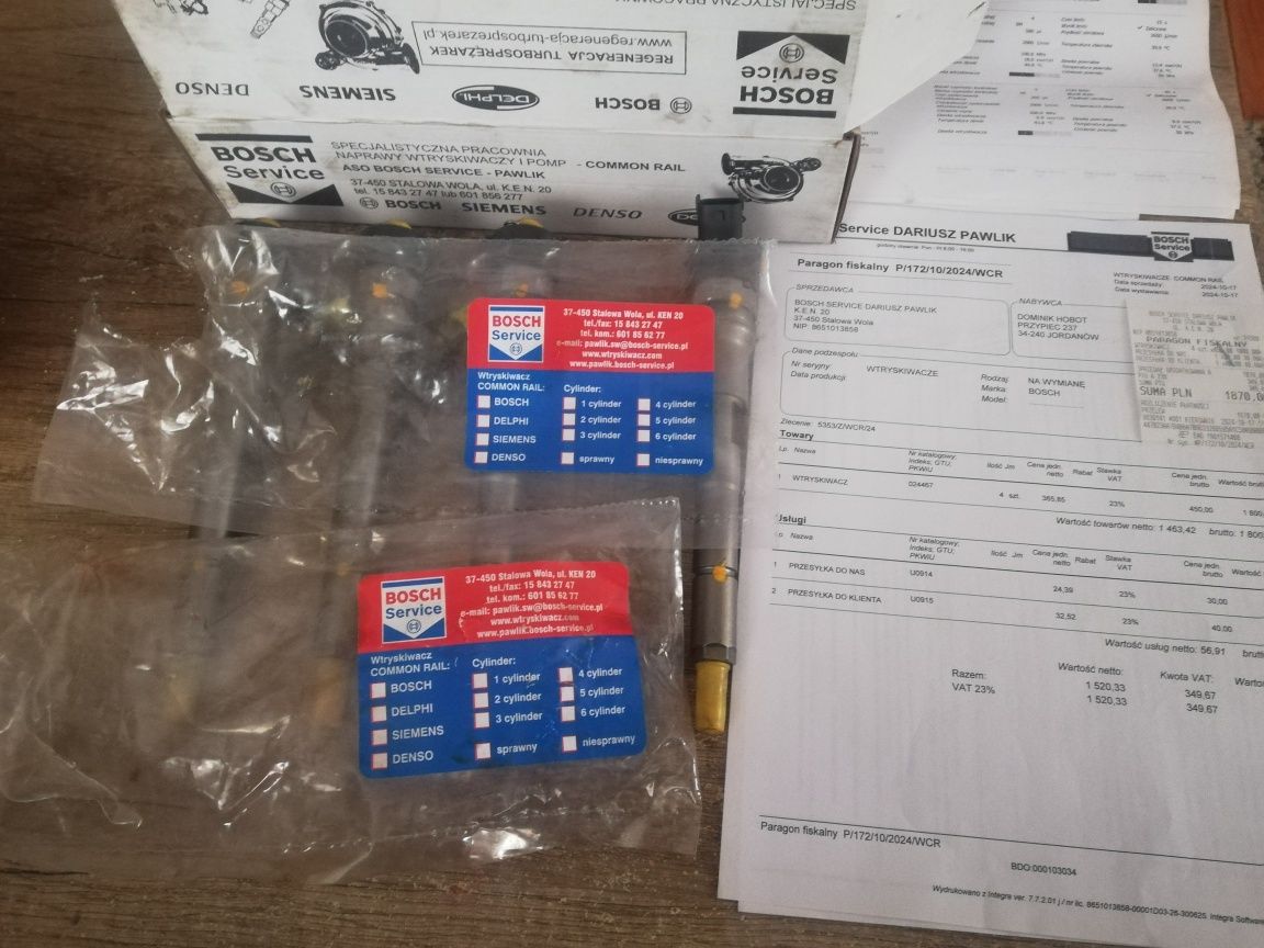 Wtryskiwacze Bosch  Toyoty Yaris 1,4 Disel Common Rail