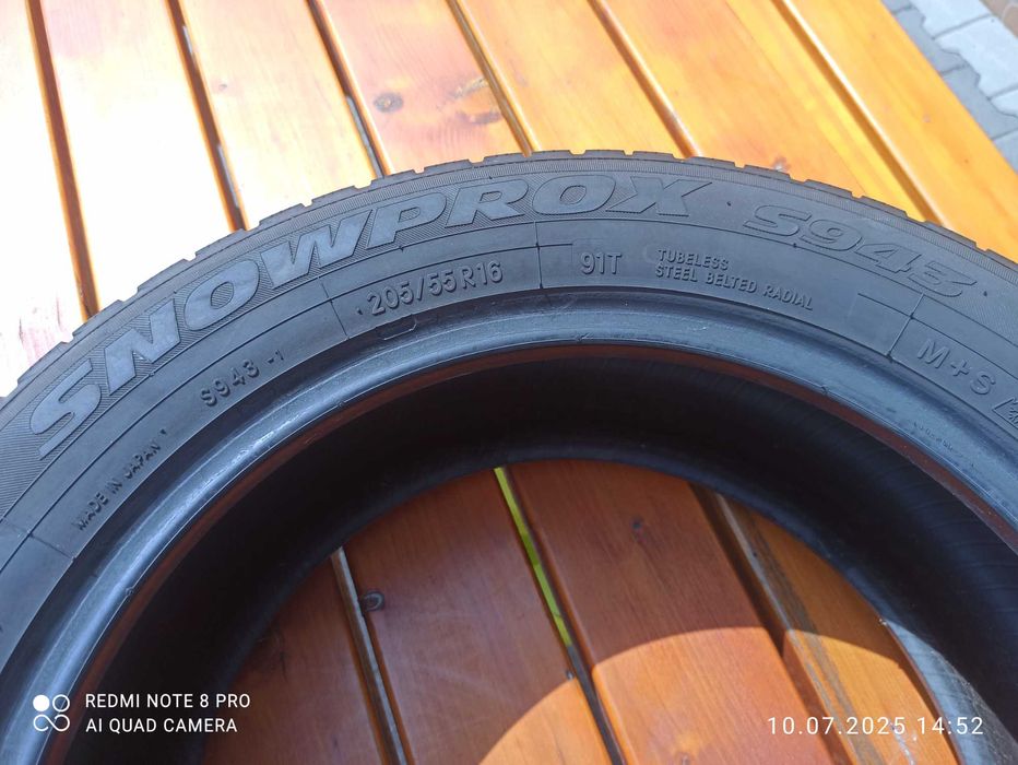 Opony zimowe TOYO 205/55/R16 91H Snowprox S943 - 7,0 mm - jak nowe