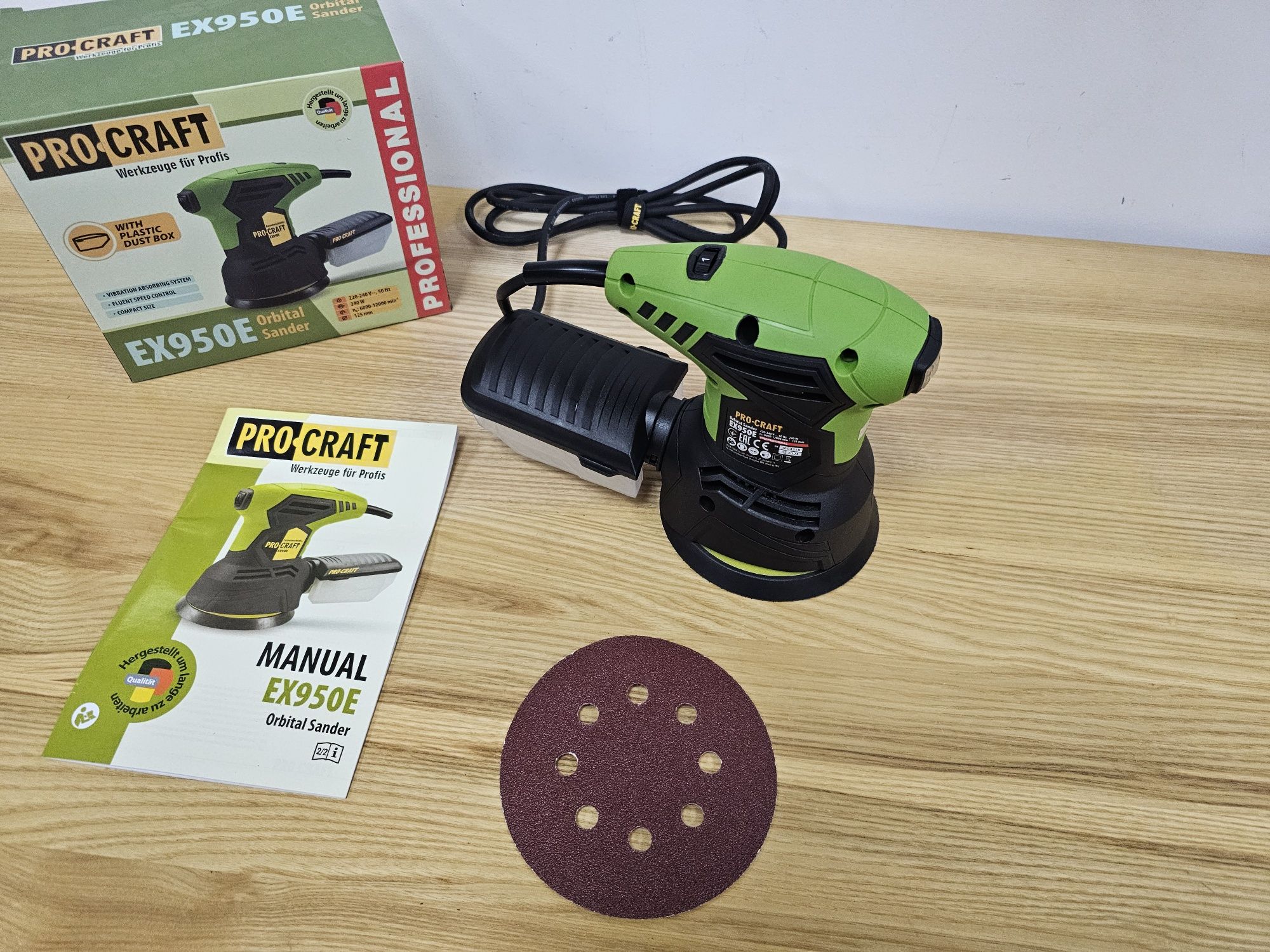 Шлифмашина эксцентриковая ProCraft EX950E Регулировка об.  Гарантия 36
