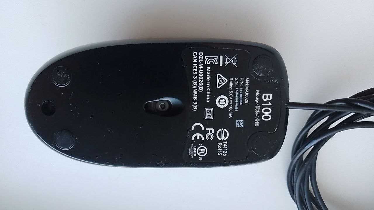 Мишка (неробоча) Logitech B-100 Optical Mouse black