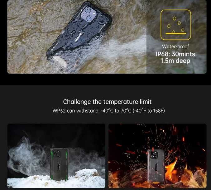 Oukitel WP32. 16Gb(4+12)/128Gb, 20Mp, 6300мА/h, NFC+Подарунок