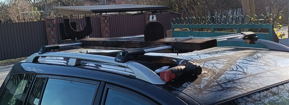 Кріплення бензокоси (тример) на багажник (поперечини) автомобіля