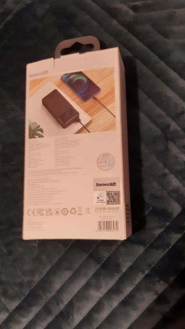 Powerbank Baseus 20000. 15W komplet sklepowy.