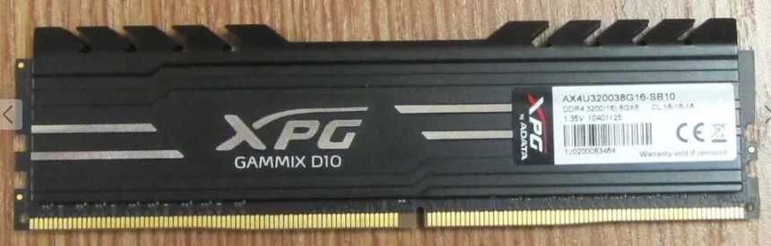 DDR 4 ADATA XPG Gaming D10 8GB 3200MHz CL16