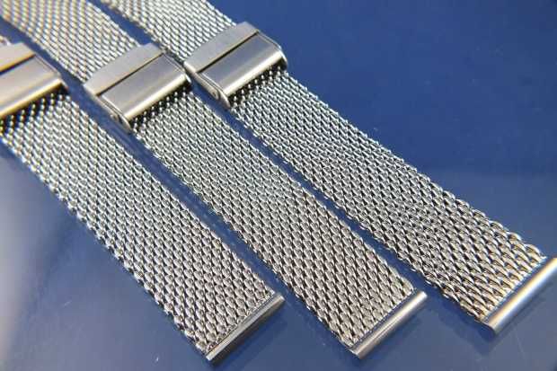 Bransoleta mesh milano do zegarka srebrna 22mm