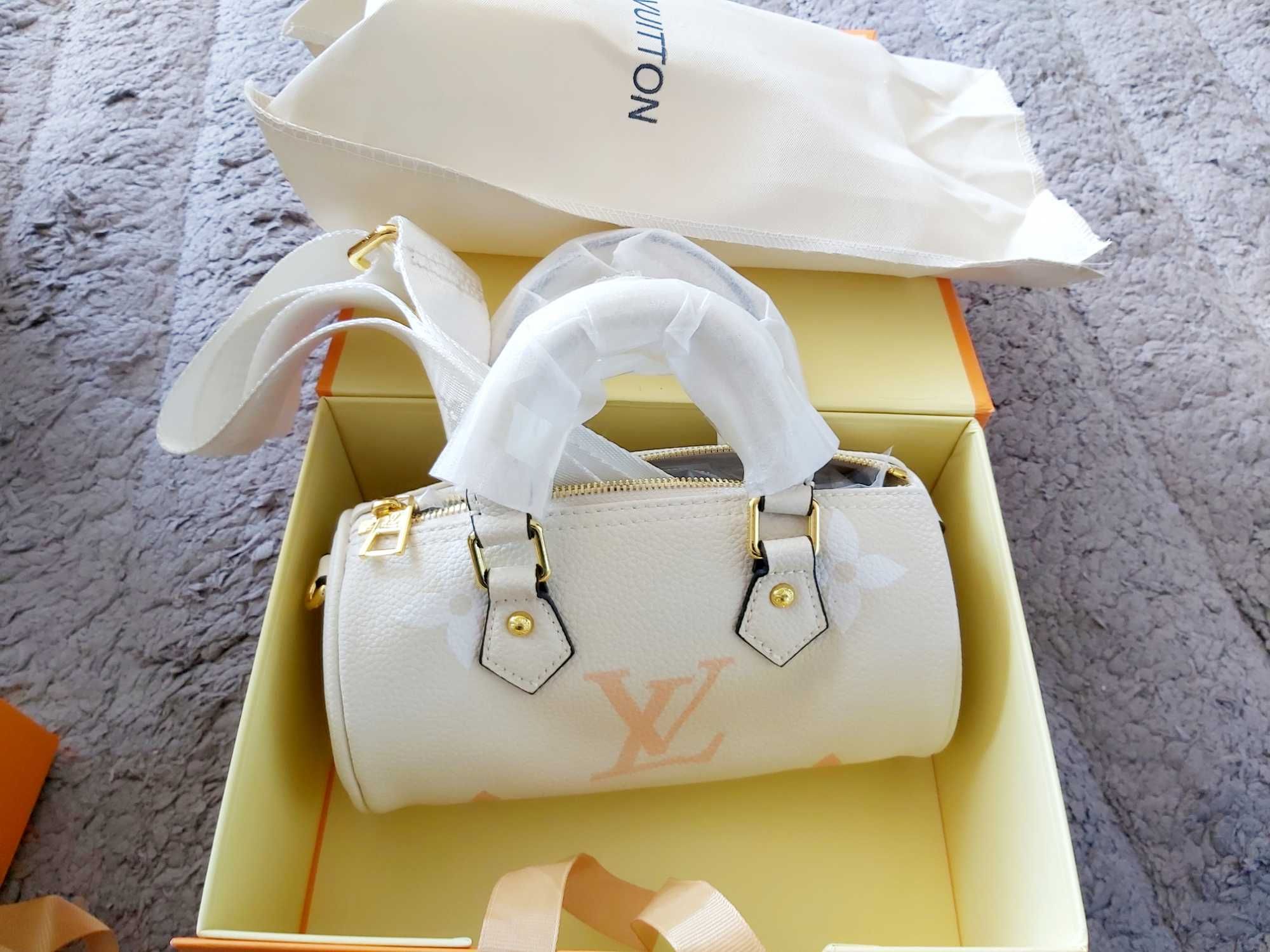 LV Louis Vuitton Papillon BB monogram  crema kremowa torebka