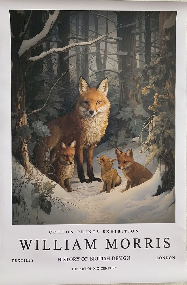 Gobelin na płótnie/Obrazek/William Morris/Family Fox