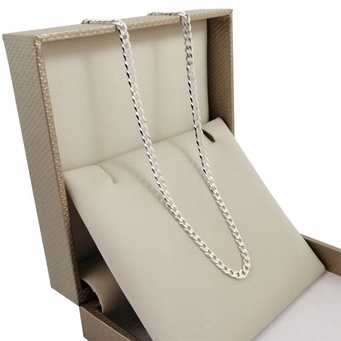 Srebrna Biżuteria Męska / Piękny Łańcuszek Pancerka 65cm + Grawer Grat