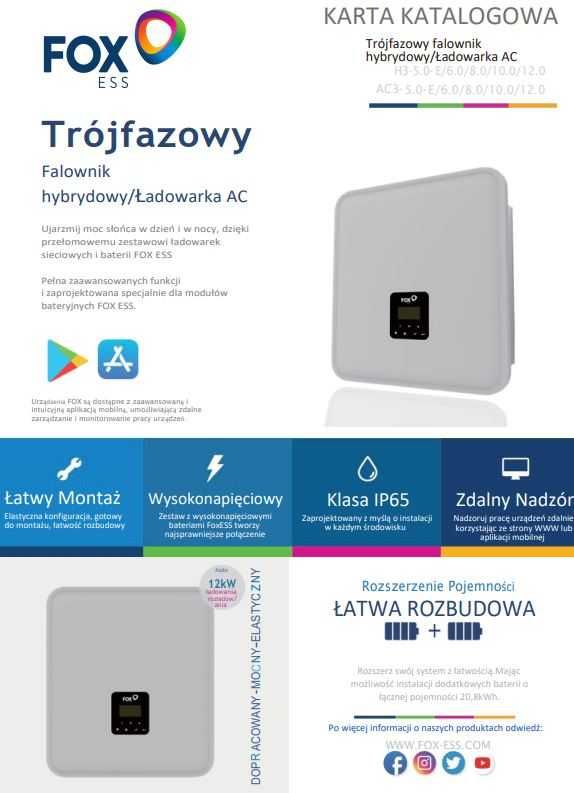 Inwerter FoxESS H3-5.0-E HYBRYDOWY