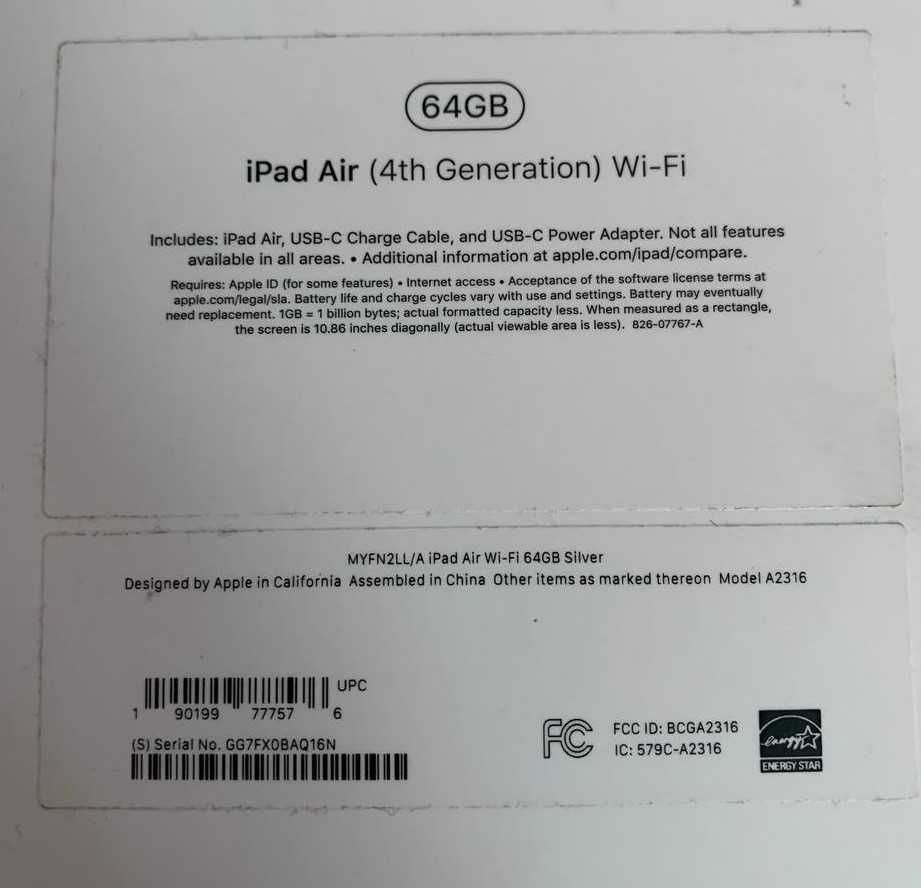 Ipad Air 2020 64gb WiFi