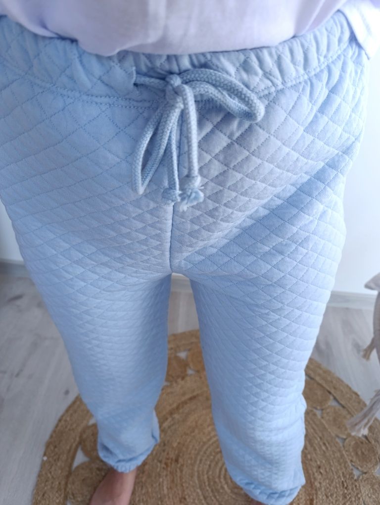 Dresy spodnie dresowe pikowane baby blue S/M luźne nowe TopShop